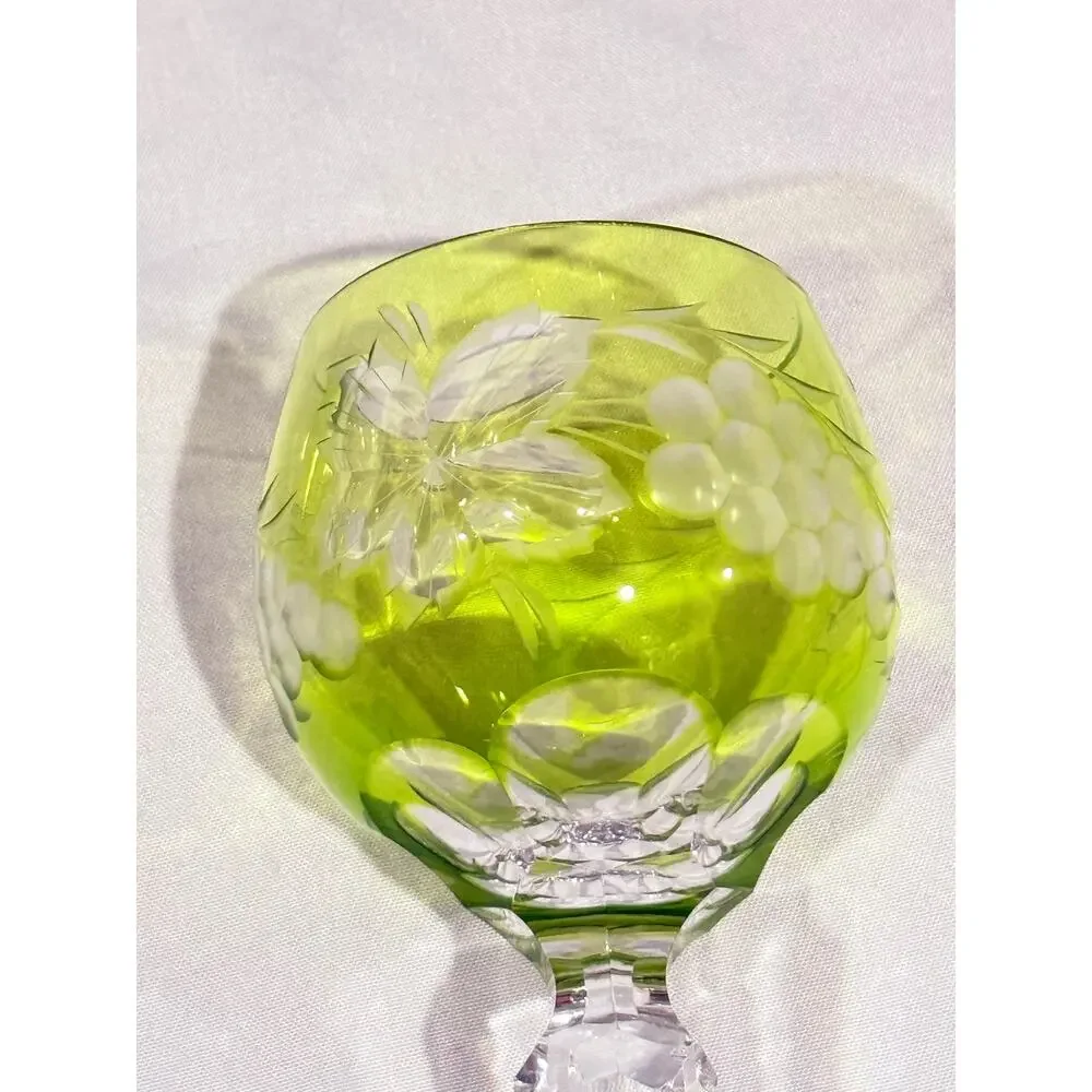 Vintage Nachtmann Traube Chartreuse Wine Hock Goblets Set of 5 Pattern German